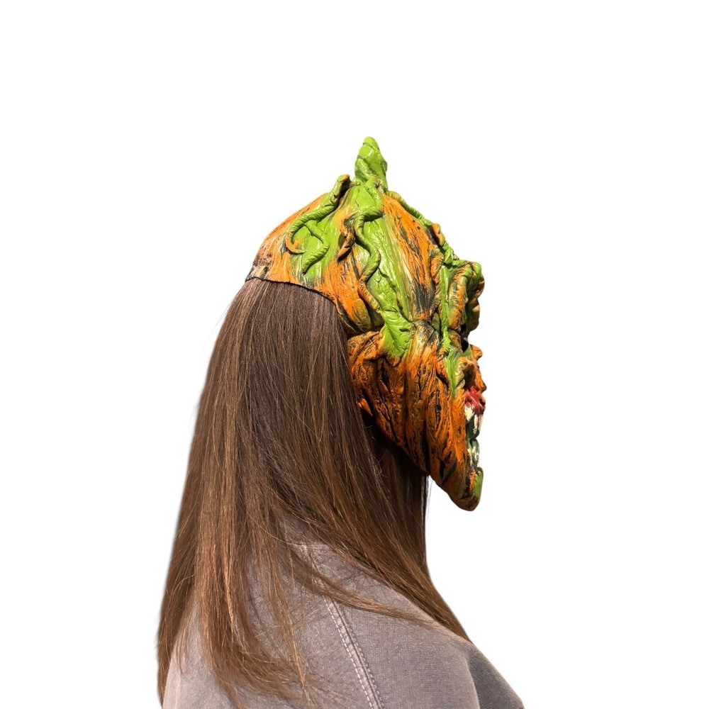 Rubies SCARY Creepy EVIL PUMPKIN MASK Jack O Lantern Halloween Costume Cosplay - Picture 3 of 4
